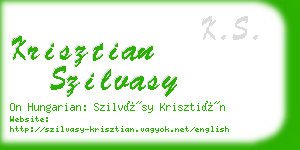 krisztian szilvasy business card